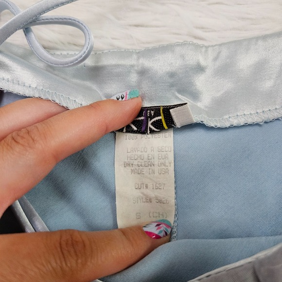 Kiki USA Sz S Blue Gray Ombre Whimsical Fairycore Romantic Cowlneck Maxi‎ Dress - Picture 8 of 9